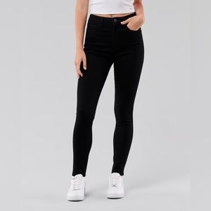 Black High Rise Skinny Jeans from Hollister